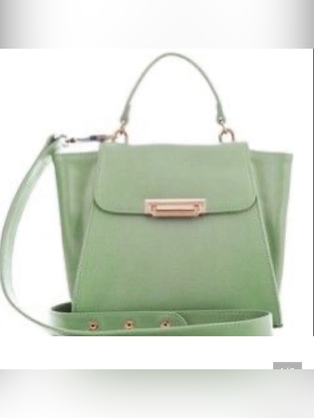 Structured Mint Green Top-Handle Satchel with Detachable Strap